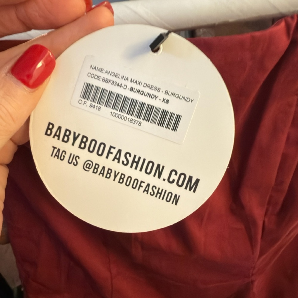 Red Asymmetrical Ruffled Maxi Dress - Picture 7 of 15